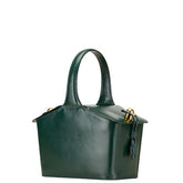 セリーヌ バスケットバッグ ボックス ハンドバッグ グリーン ゴールド レザー レディース CELINE 【中古】